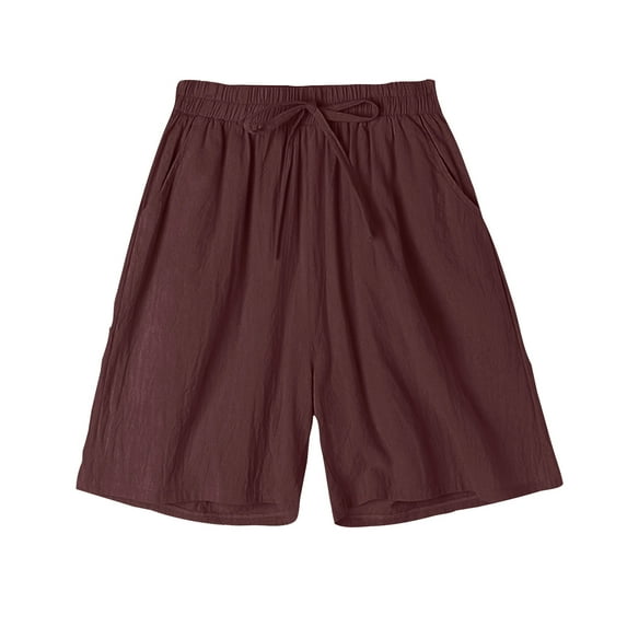 Ashirexll Women's Shorts, Summer Shorts for Women, Fashion Printed Imitation and Linen Cropped Pants