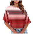 thumbnail image 1 of Summer Saving! Ashirexll Women's T-shirts, Womens Short Sleeve Tops, Fashion Women Summer Printed Round Neck T-shirt Short Sleeve Casual Blouse, 1 of 6