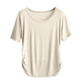 thumbnail image 1 of Summer Saving! Ashirexll Women's T-shirts, Womens Short Sleeve Tops, Women's Casual Fashion Solid Color Short Sleeve Comfy Round Neck Top, 1 of 7