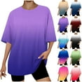 thumbnail image 1 of Ashirexll T-shirts, Womens Short Sleeve Tops, Casual Letter Printed T-shirt with Round Neck and Shoulder Drop Short Sleeve Top, 1 of 4