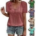 thumbnail image 1 of Ashirexll T-shirts, Womens Short Sleeve Tops, Womens Fashion Summer Short Sleeve Round Neck Solid Casaul T-shirt, 1 of 5