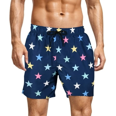 Summer Saving Clearance Axiiglly Mens Shorts Casual Drawstring Beach Shorts Quick Dry Hawaiian Printed Swim Trunks with Pockets