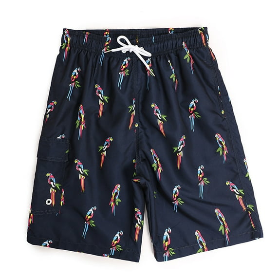 Summer Saving Clearance Axiiglly Mens Shorts Elastic Waist Drawstring Swimwear Beach Shorts Casual Holiday Surfing Swim Trunks Hawaiian Bathing Suits Plus Size Board Shorts with Pockets