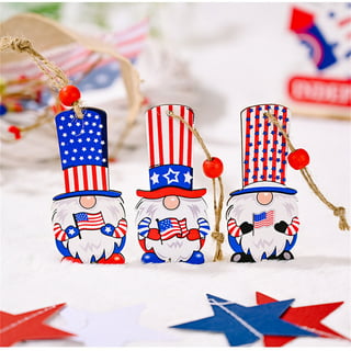  2 Pcs Mens Office Decor 4th of July Wooden American
