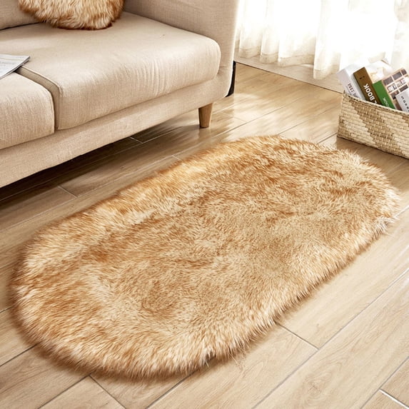 Summer Saving Clearance Dvkptbk Super Soft Faux Sheepskin Area Rugs for Bedroom Floor Shaggy Plush Carpet Faux Rug Bedside Rugs