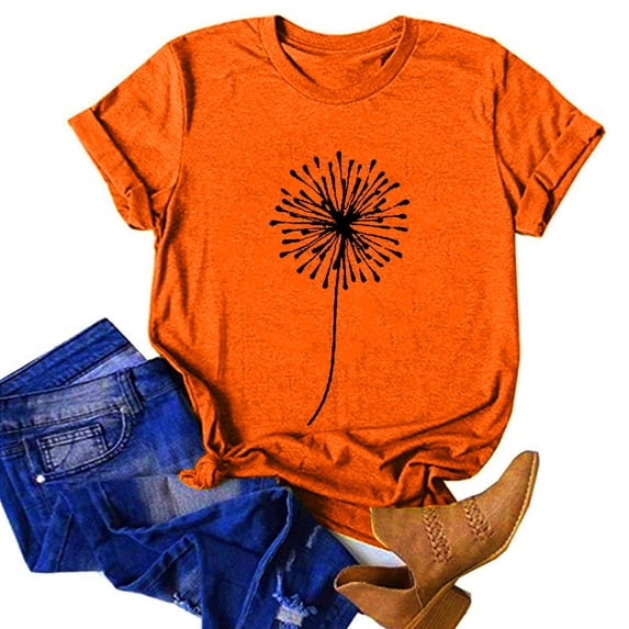 Summer Saving Clearance! Graphic Tees for Women Resort Wear for Women 2023 Giraffe Shirt Tie Dye Shirts Stuff for Teens T Shirts for Women Black Graphic Teet-Shirts Graphic(Ya-Orange,Medium)