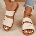 thumbnail image 1 of Summer Saving Clearance! Itsun Women's Slide Sandals New Summer Flat Shoes with Women's Sandals and Casual Open Toe Slippers Beige US Size 6.5, 1 of 5