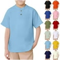 thumbnail image 1 of Kukoosong Baby Boys' Girls' Summer Polos Toddler Crew Neck Short Sleeve Pullover Tops Baby Girl Clothes Solid Color T-Shirts for 9 Years, 1 of 7
