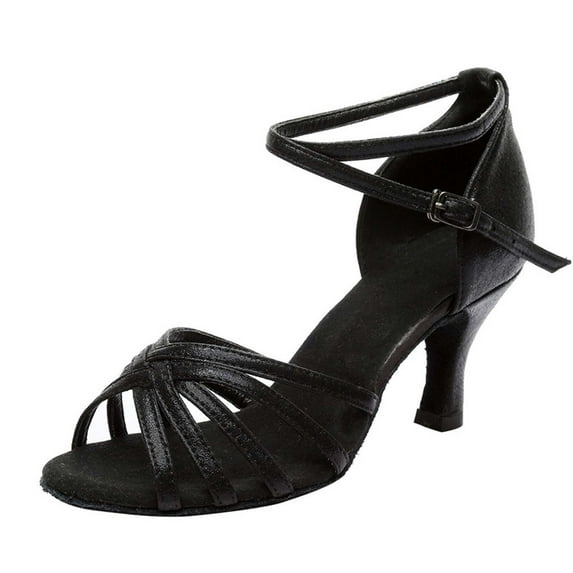 Kukoosong Block Heels for Women Women Fashion Dancing Rumba Waltz Prom Ballroom Latin Dance Sandals Shoes Womens Sandals Black 35