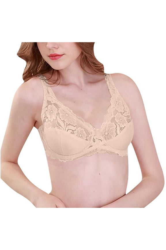 Workout Sport Bras for Women Plus Size Sexy Solid Lace No Underwire Daily Bra Women's Light Breathable Gathering Underwear Bras