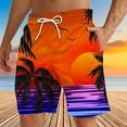 thumbnail image 1 of Pitauce Mens Shorts Casual Elastic Waist Drawstring Beach Shorts Plus Size Hawaiian Palm Tree Board Shorts with Pockets, 1 of 4