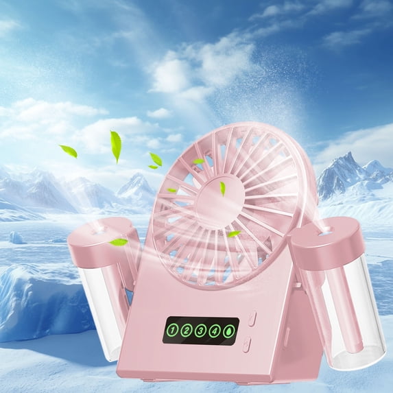 Summer Saving Clearance Small Fans Hydration Small Fan Rechargeable Indoor Office Desktop Small Fan Humidification Coolings Spray Fan