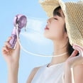 thumbnail image 1 of Summer Saving Clearance Small Fans Portable Misting Fan USB Rechargeable Refrigeration Conditioner 4-speed Airflow Neck Hanging Suitable for Travel Home Office And Bedroom, 1 of 9