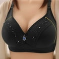 thumbnail image 1 of THDHVS Womens Plus Size Bras,Wireless Bras for Women,Lady's Embroidered Glossy Comfortable Breathable Bra Underwear No Rims Black 46, 1 of 7