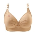 thumbnail image 1 of THDHVS Womens Plus Size Bras,Womens Sports Bras,Lady's Print Gathered Together Large Size Daily Bra Underwear No Rims Beige 50, 1 of 8