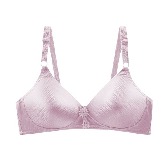 THDHVS Bras for Womens,Womens Plus Sizes Bras,Women Plus Size Non-Steel Ring Non-Magnetic Buckle Underwear Mid AgedElderly Women's Bras Purple 42