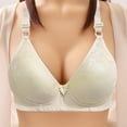 thumbnail image 1 of THDHVS Womens Plus Size Bras,Women's Non Steel Ring Style Print Gathered Middle Button Breathable Underwear Daily Bra Yellow 40, 1 of 2