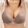 thumbnail image 1 of THDHVS Womens Plus Size Bras,Womens Sports Bras,Women's Non Steel Ring Style Print Gathered Middle Button Breathable Underwear Daily Bra Beige 40, 1 of 2