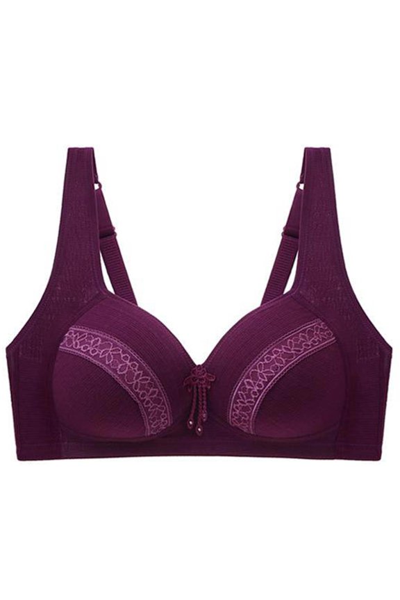 Womens Sports Bras,Sports Bras for Women,Women's Oversized Non-wired Bra Glossy Push-up Back Bra Purple 42