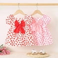thumbnail image 1 of THDHVS Girls Summer Dresses, Dresses for Kids, Summer Toddler Baby Girls Short Sleeve Dress Pattern With Short Sleeves Skirt Red 2-3 Years, 1 of 2