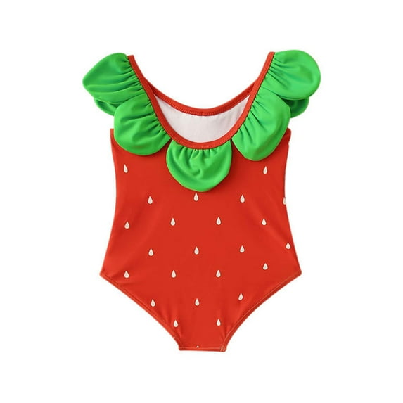 THDHVS Kids Swimsuits, Bathing Suits for Girls, 0-2 Years Children's Swimsuit Girl Cute Strawberry Piece Swimsuit Bikini Red 6-12 Months