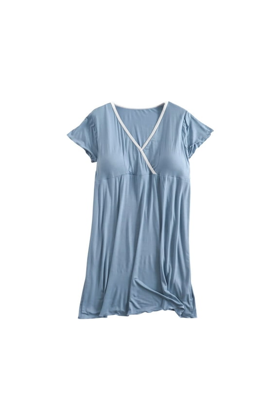 Maternity Dresses for Women,Short Sleeve Postpartum Clothing for Pregnant Women Breastfeeding Dress Home Clothing Short Sleeve-neck Dress