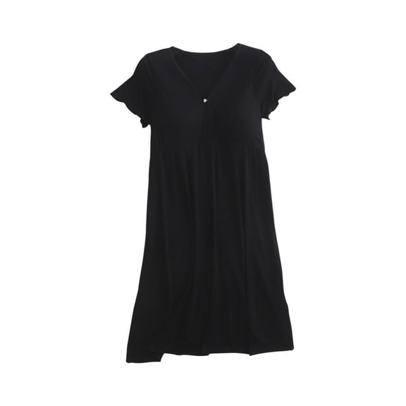 THDHVS Maternity Dresses for Women,Short Sleeve Postpartum Clothing for Pregnant Women Breastfeeding Dress Home Clothing Short Sleeve-neck Dress