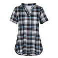 thumbnail image 1 of Summer Saving Clearance! THDHVS Maternity Shirts,Maternity Clothes, Fashion Short Sleeve Summer Solid Round Neck Sexy Casual Botton Regular Blouses, 1 of 7