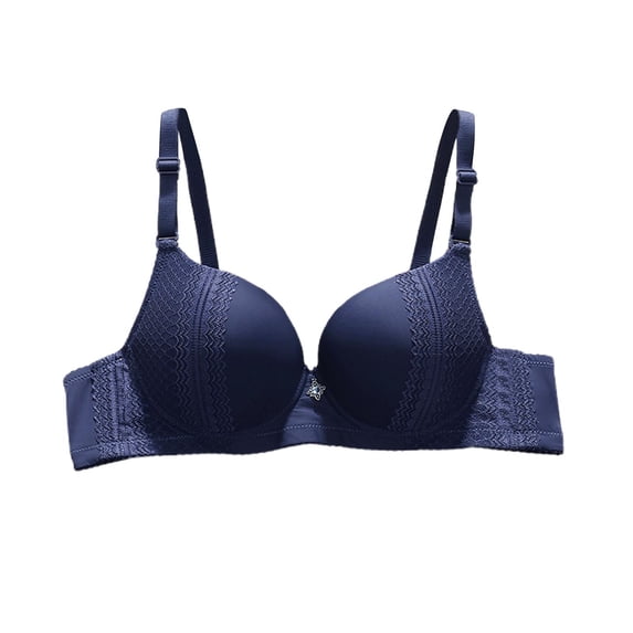 THDHVS Bras for Women,Wireless Bras for Women,Daily Adjustable Underwear Gathered Thin Bra without Steel Ring Dark Blue 3XL