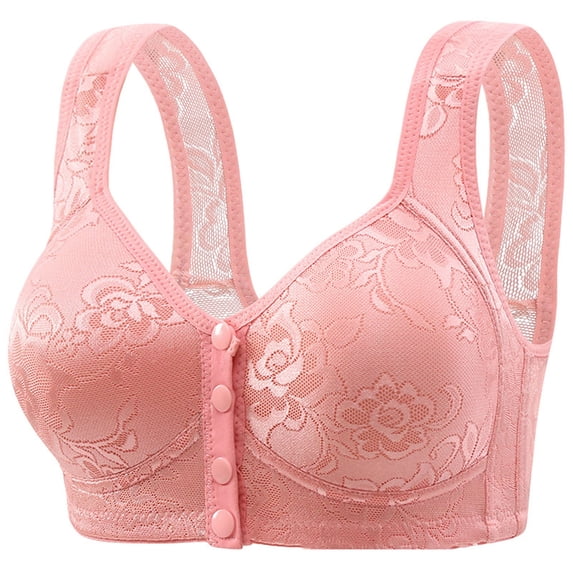 THDHVS Bras for Women, Front Buckle Large Size No Steel Ring Beautiful Back Push Up Bra