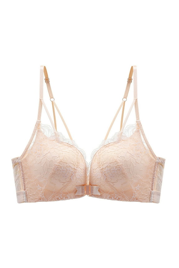 Womens Plus Size Bras,Print Front Button No Bra Fixed Large Size Women Daily Bra