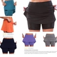 thumbnail image 1 of Womens Skorts Tawop Black Skirt for Women Solid Color Mid-Waist Sports Casual Shorts Bottoming Skirt Pants, 1 of 6