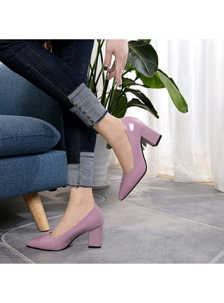 Purple pumps low heel online