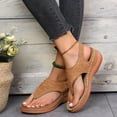 thumbnail image 1 of Summer Saving Clearance! Tuobarr Women's Flip-Flops Summer Ladies Flip-Flops Wedge Heel Slippers Sandals Casual Flip Flops Women's Shoes Khaki US Size 8.5, 1 of 5