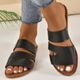 thumbnail image 1 of Summer Saving Clearance! Tuobarr Women's Slide Sandals New Summer Flat Shoes with Women's Sandals and Casual Open Toe Slippers Black US Size 6.5, 1 of 5