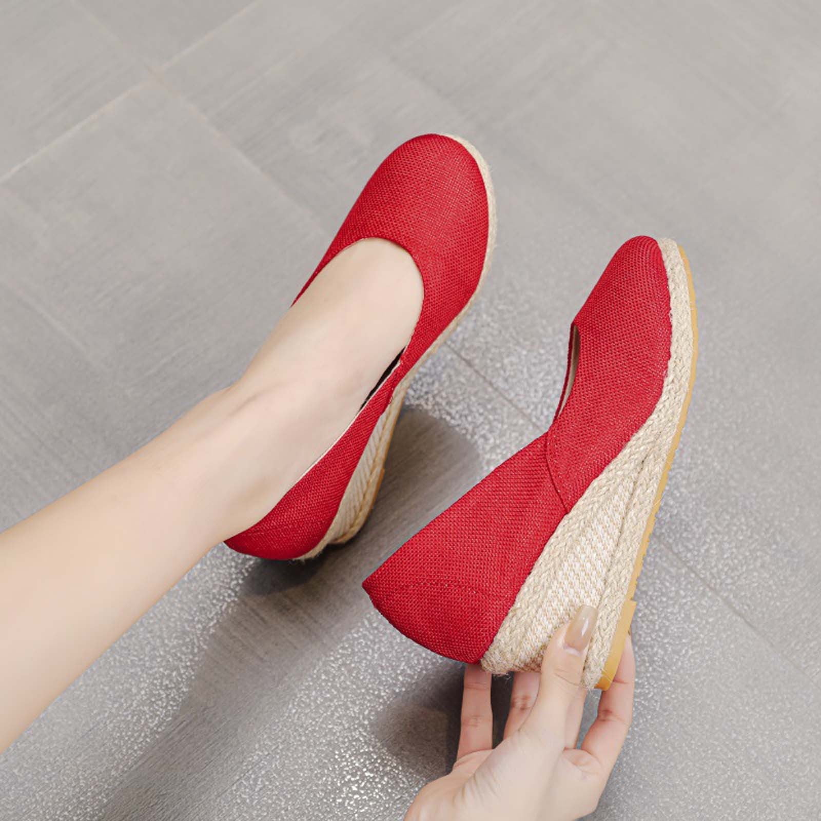 Sandals Women High Heels Female Wedges Shoes for Women Red