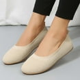 thumbnail image 1 of Summer Saving Clearance! Tuobarr Womens Dress Shoes Womens Solid Color Round-Toe Flats Shoes Lightweight Soft Sneakers Casual Shoe Beige US Size 8.5, 1 of 5