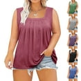 thumbnail image 1 of Summer Saving UPPADA Summer Tops for Women Plus Size Short Sleeve Blouses Casual V Neck Tees Basic Solid Color T-Shirts, 1 of 6