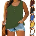 thumbnail image 1 of Summer Saving UPPADA Womens Summer Tops Plus Size Sleeveless Tank Tops Casual Round Ncek Pullovers Trendy Solid Color Tees, 1 of 6