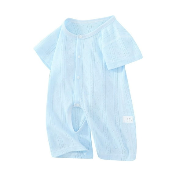 WRKEKC Baby Girl Casual Romper, Toddler Girl Summer Jumpsuit, Children's Solid Color Comfortable Jumpsuit Baby Summer Short Sleeve Breathable Bag Fart Clothes