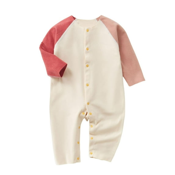 WRKEKC Baby Girl Casual Romper, Toddler Girl Summer Jumpsuit, Male and Female Babies Bodysuit Keep Warm Button Solid Jumpsuit
