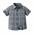 thumbnail image 1 of WRKEKC Boys Button Down Shirt Short Sleeve, Boys Summer Casual T-Shirts, Children's Summer Boys Short Sleeve Shirt Middle Small Children's Casual Top, 1 of 9