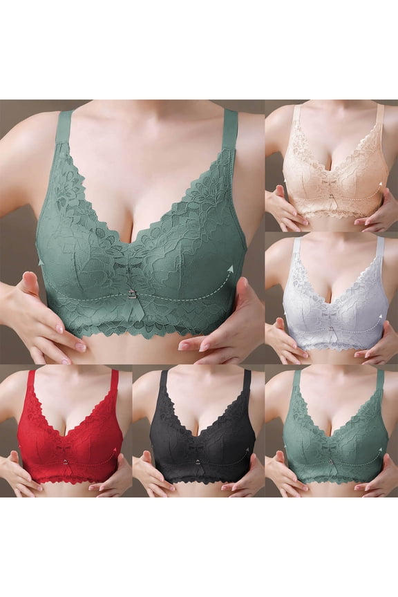 Wireless Bras for Women Back Buckle Flower Lace Thin Style Ventilate Bra without Steel Rim
