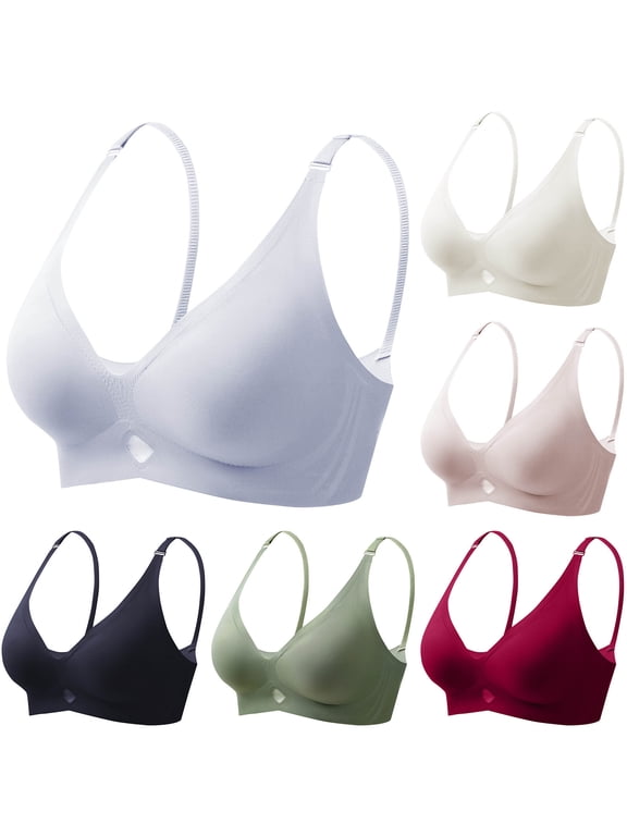 Wireless Bras for Women, Women's Solid Color Hollow Out Mesh Thin Style Ventilate Bra without Steel Rim