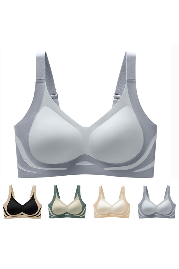 Wireless Bras for Women, Women Seamless Contrast Sponge Underwear Soft Support Comfortable Breathable Fixed Cup Bra