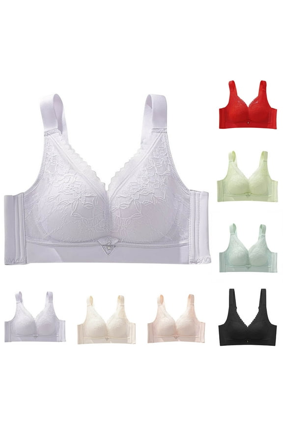 Wireless Bras for Women, Women's Lace-Free Thin Cups Side-Folded Breasts Big Breasts and Small Underwear