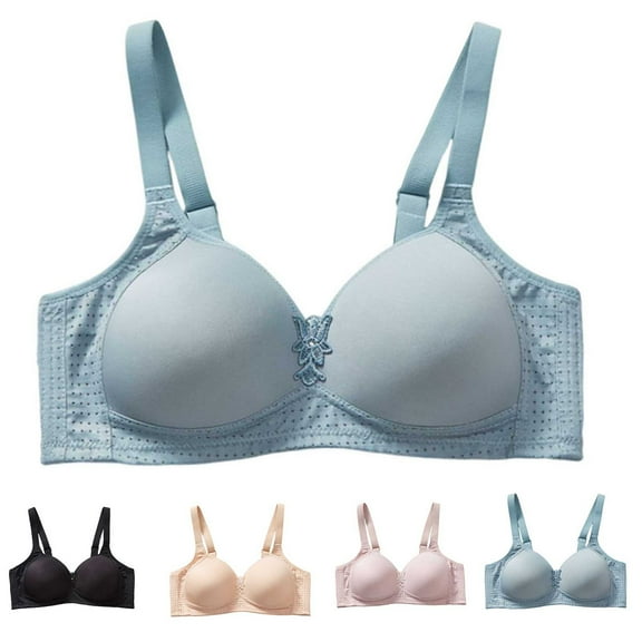 WRKEKC Wireless Bras for Women, Women's Large Size Thin Comfortable Breathable Push-Up Adjustable Bra
