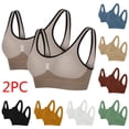 thumbnail image 1 of WRKEKC High Support Sports Bras for Women, Wireless Bras for Women, 2-Pack Women's Sexy Bra without Steel Ring U-Shaped with Breast Pad Everyday Underwear, 1 of 9