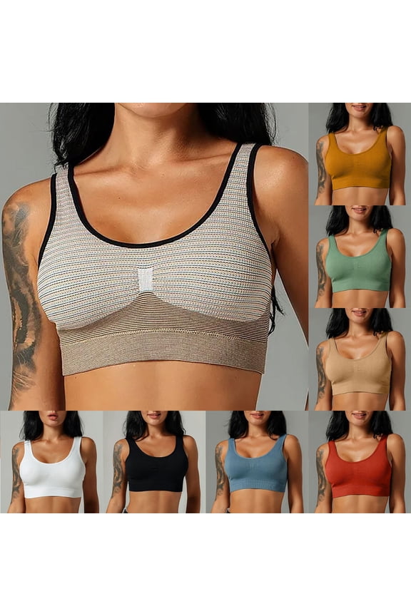 High Support Sports Bras for Women Bra without Steel Ring U-Shaped with Breast Pad Everyday Underwear