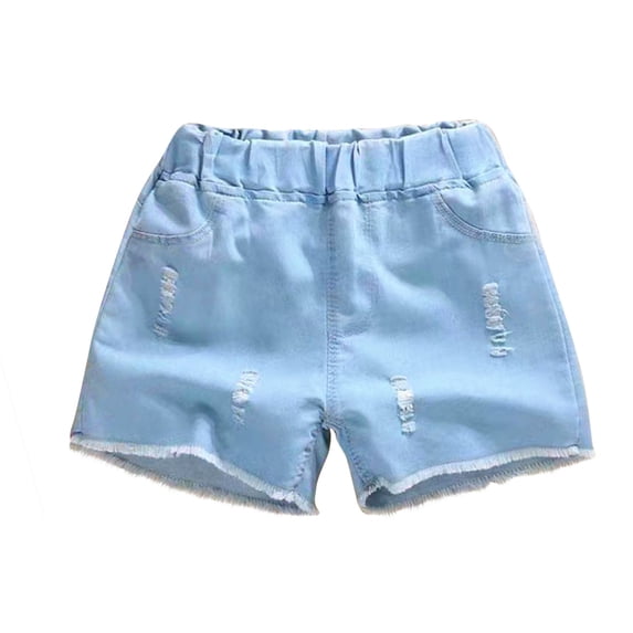 WRKEKC Girls Jean Shorts Jean Shorts for Girls Summer Thin Style Medium Size Children's and Girls' Printed Denim Shorts with Pockets for Sports and Casual Wear